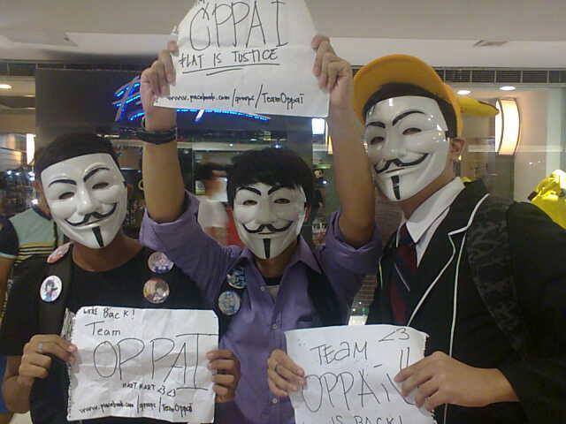 TEAM OPPAI. The people that has no decency. (Photo from Dean Vincent Valenciano on Facebook)