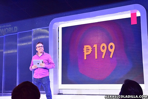 Bithos announcing the price of video on-demand service HOOQ for Globe subscribers. (Photo by Azrael Coladilla)